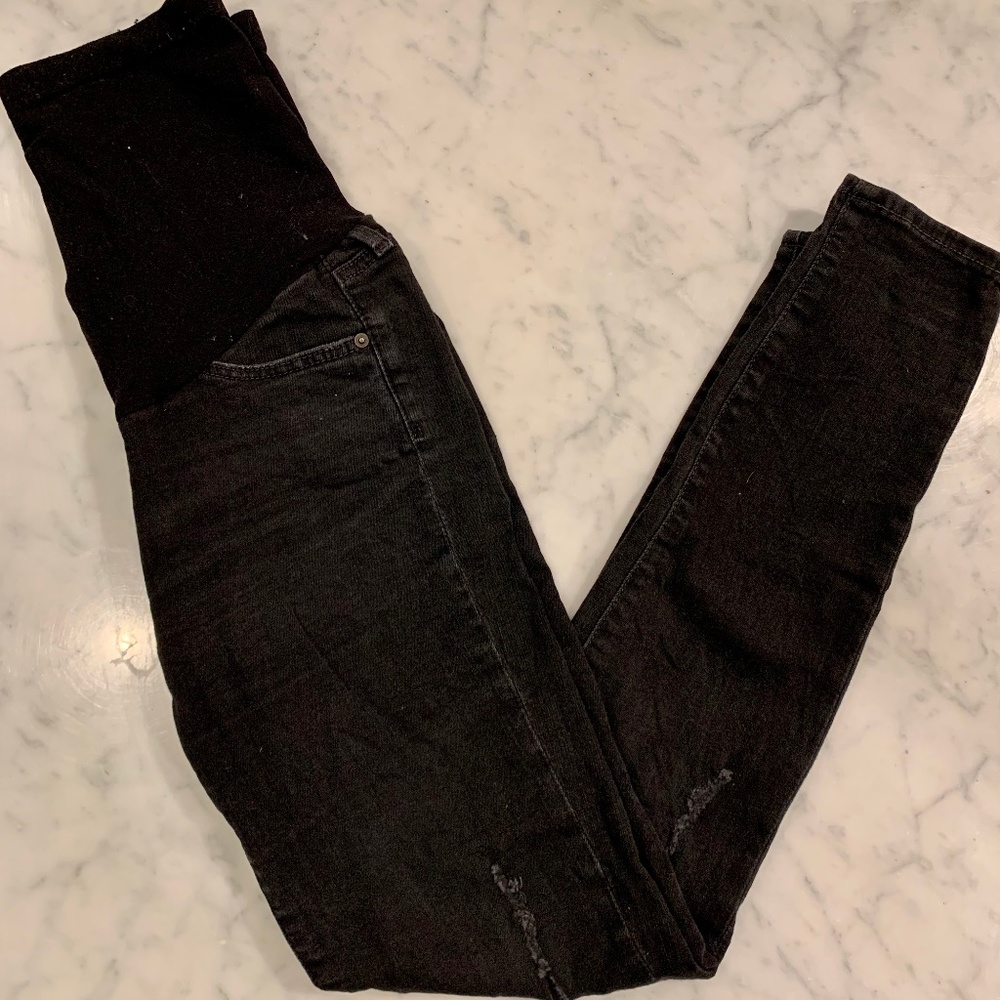 AG (Adriano Goldschmied) Maternity Distressed Skinny Jeans